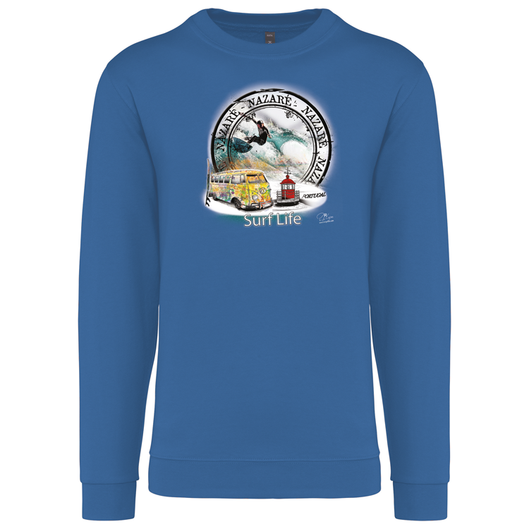 Sweatshirt Kariban sem Capuz Surf Life Nazaré