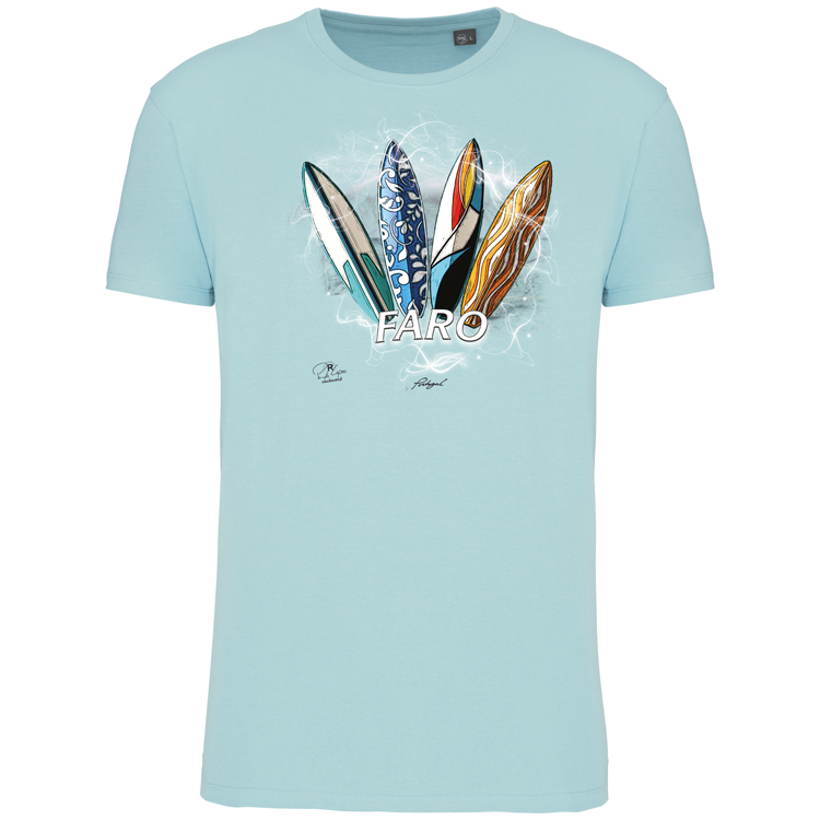 T-Shirt Algodão Biológico Surfboards Faro
