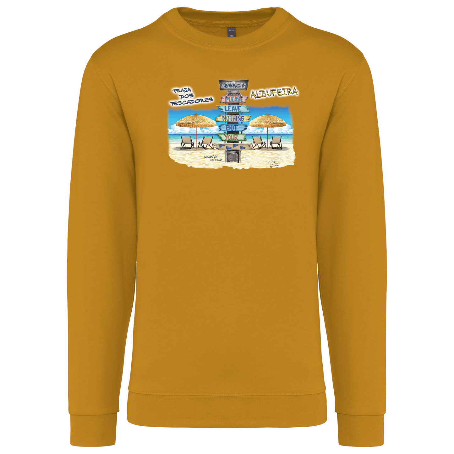 Sweatshirt Kariban sem Capuz Pegadas Albufeira