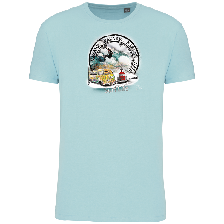 T-Shirt Algodão Biológico Surf Life Nazaré
