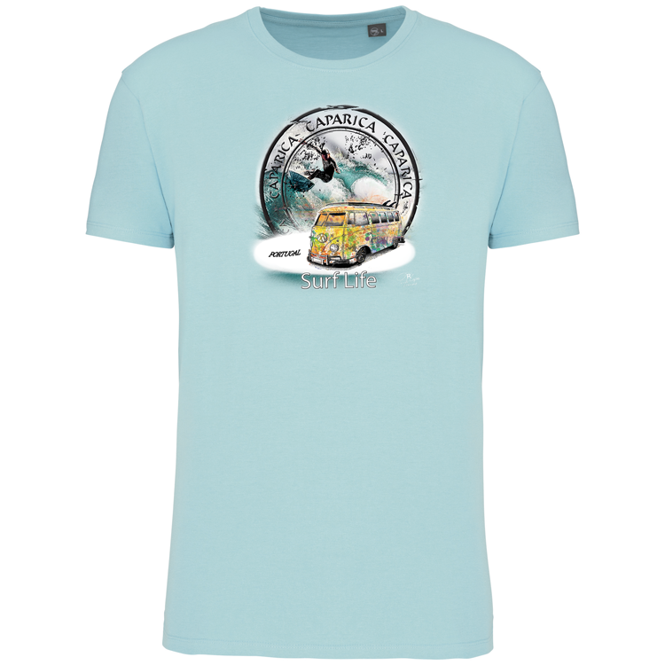 T-Shirt Algodão Biológico Surf Life Caparica