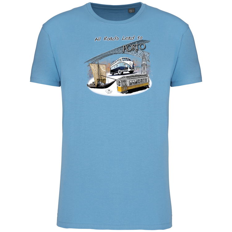 T-Shirt Algodão Biológico All Roads Lead to Porto