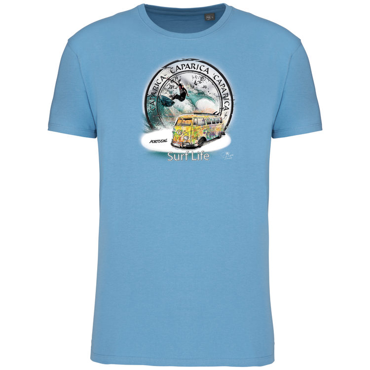 T-Shirt Algodão Biológico Surf Life Caparica
