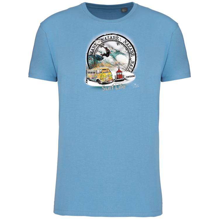 T-Shirt Algodão Biológico Surf Life Nazaré