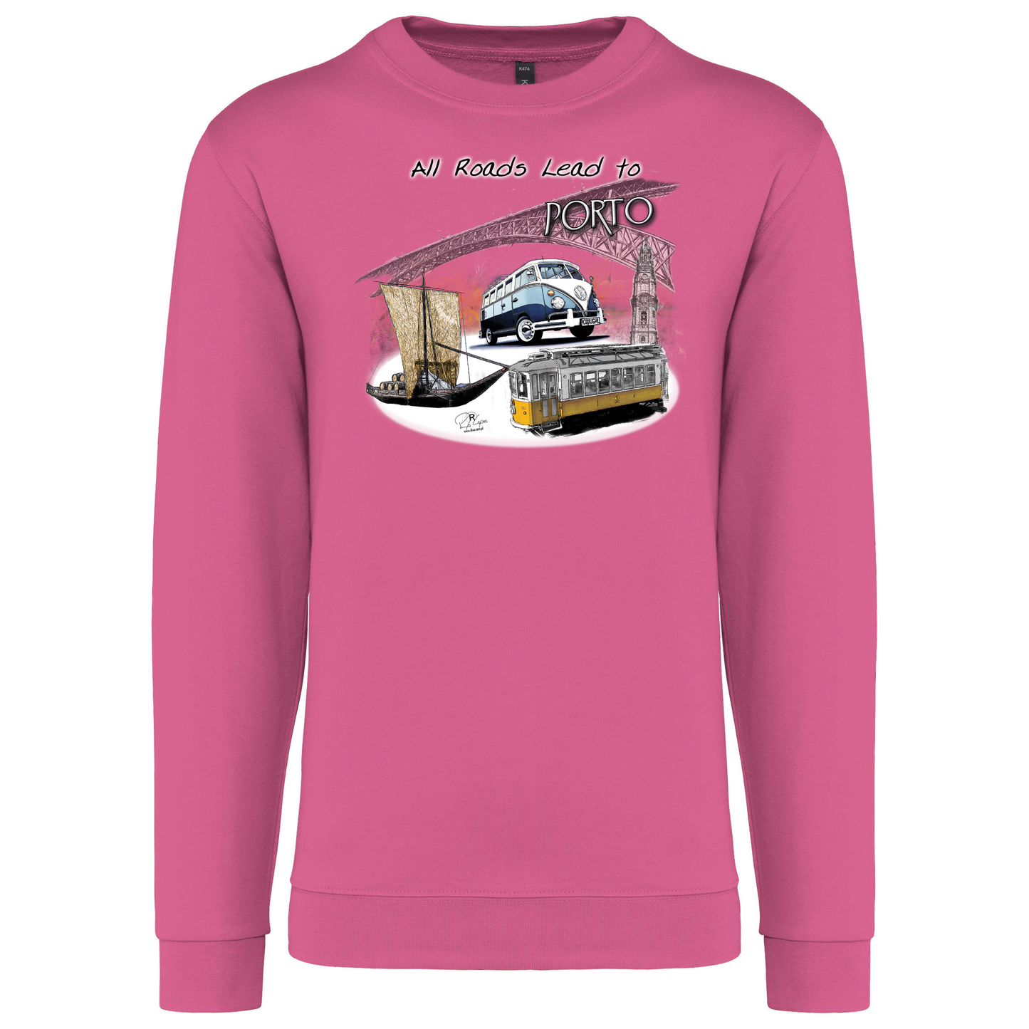 Sweatshirt Kariban sem Capuz All Roads Lead to Porto