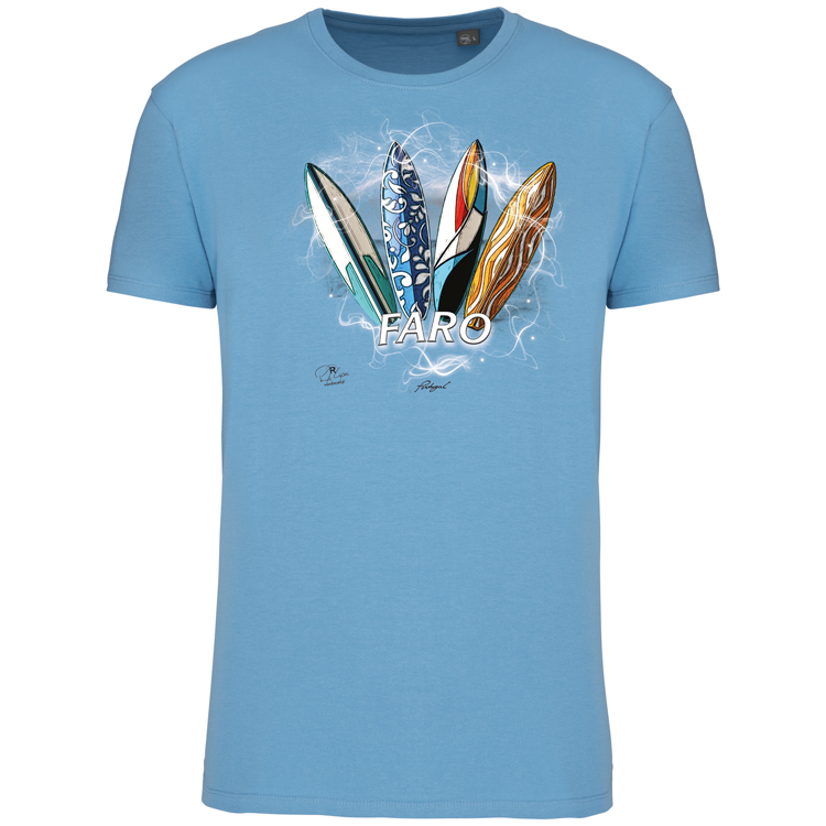 T-Shirt Algodão Biológico Surfboards Faro
