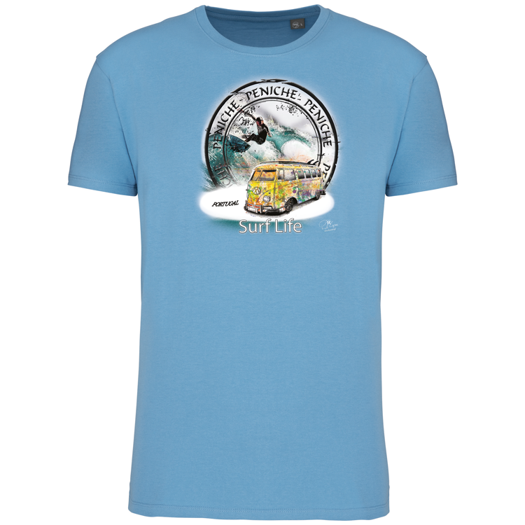 T-Shirt Algodão Biológico Surf Life Peniche
