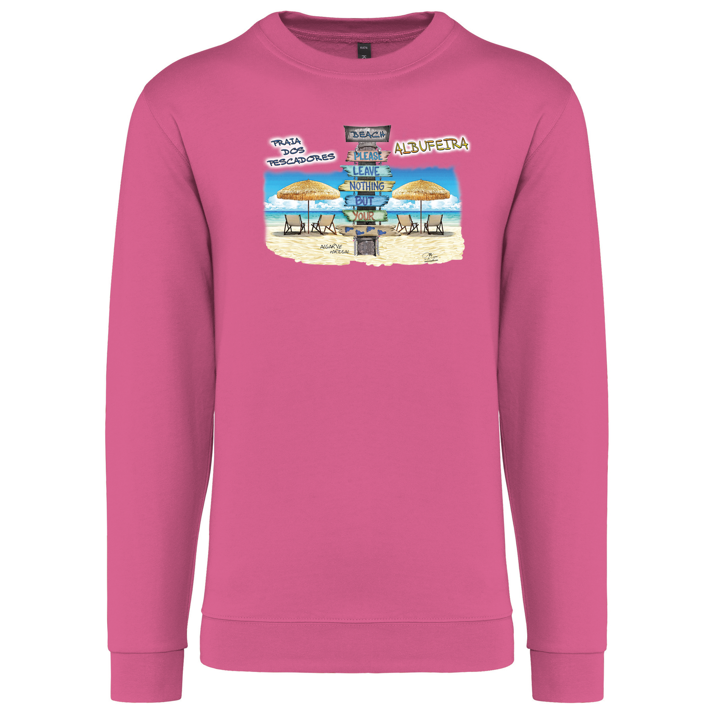 Sweatshirt Kariban sem Capuz Pegadas Albufeira