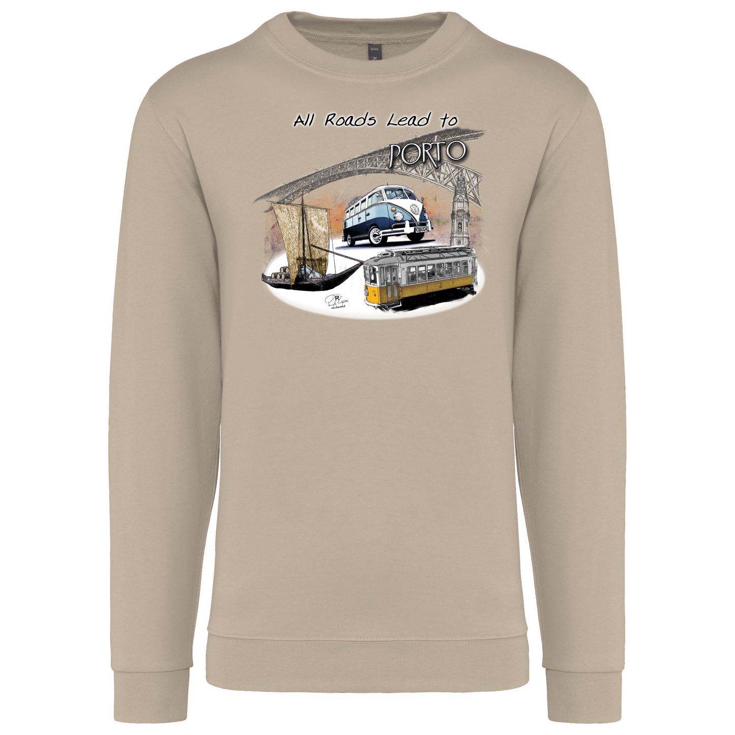 Sweatshirt Kariban sem Capuz All Roads Lead to Porto
