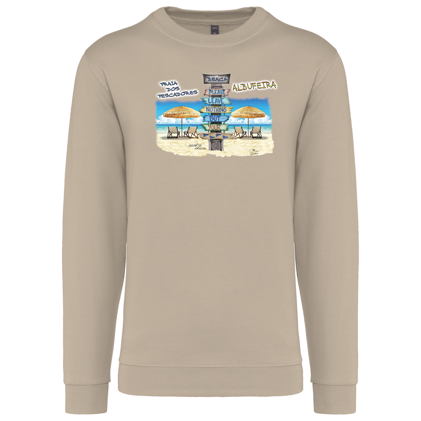 Sweatshirt Kariban sem Capuz Pegadas Albufeira