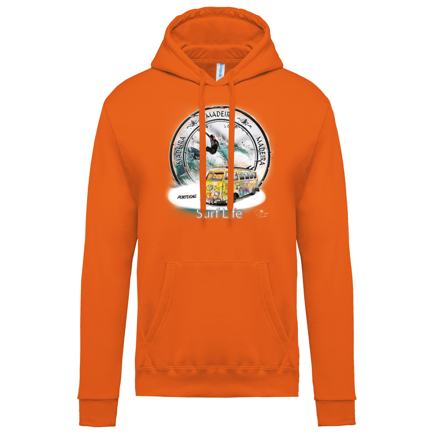 Sweatshirt Kariban com Capuz Surf Life Ilha da Madeira
