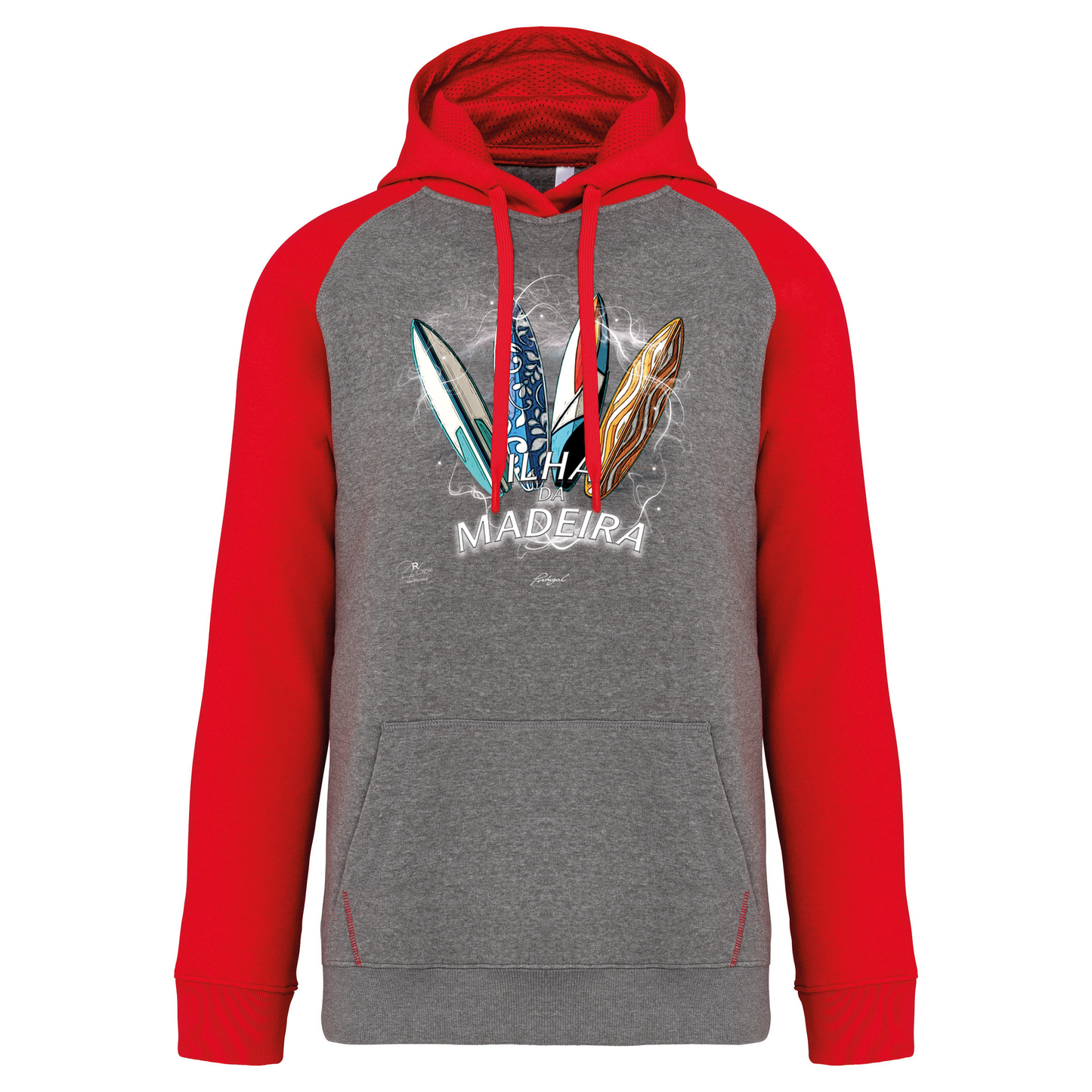 Sweatshirt Bicolor com capuz Surfboards Ilha da Madeira
