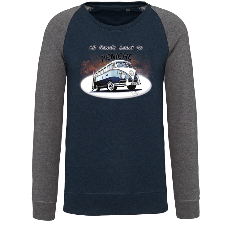 Sweatshirt Bicolor sem capuz All Roads Lead to Peniche