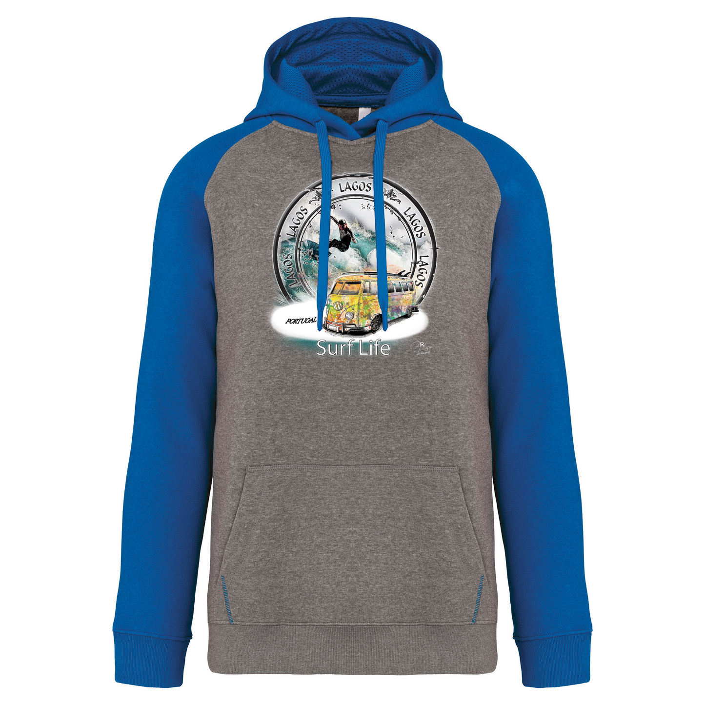 Sweatshirt Bicolor com capuz Surf Life Lagos
