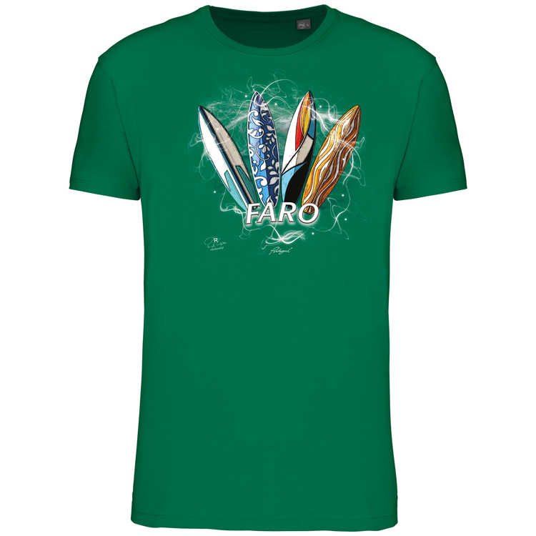 T-Shirt Algodão Biológico Surfboards Faro