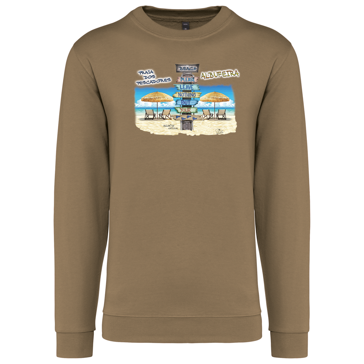 Sweatshirt Kariban sem Capuz Pegadas Albufeira
