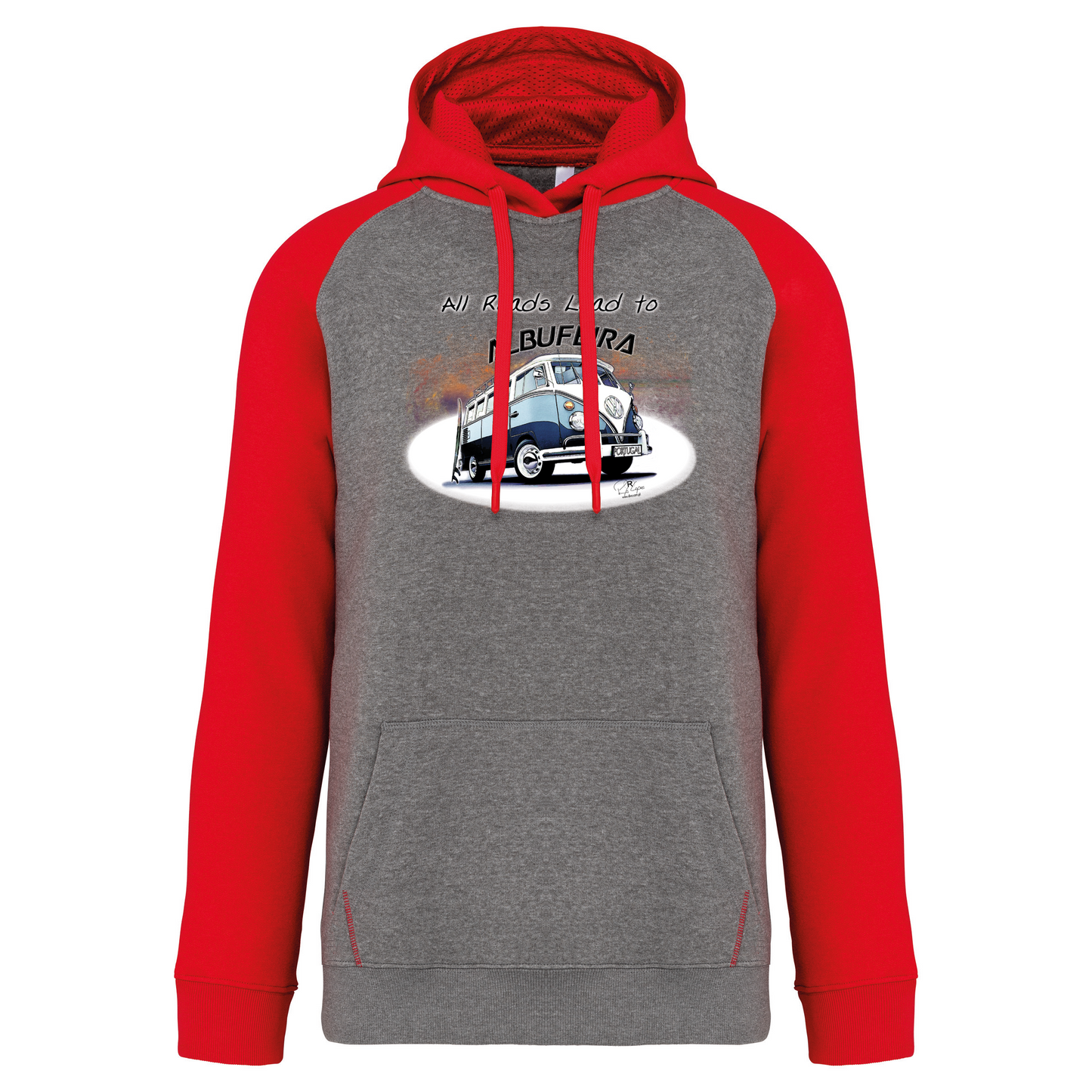 Sweatshirt Bicolor com capuz All Roads Lead to Albufeira