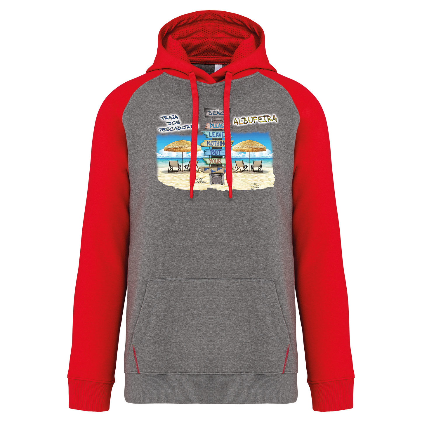 Sweatshirt Bicolor com capuz Pegadas Albufeira