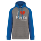 Sweatshirt Bicolor com capuz I Love Porto