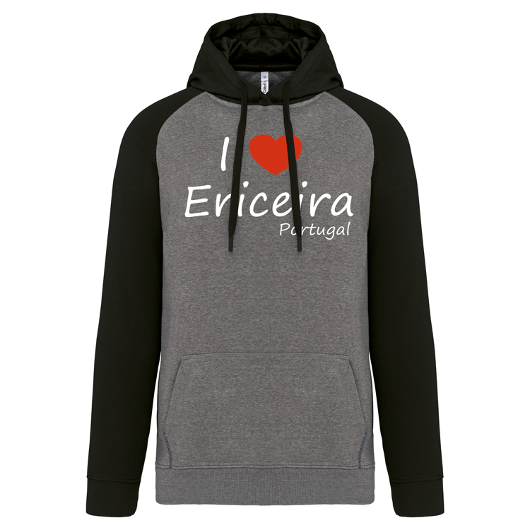 Sweatshirt Bicolor com capuz I Love Ericeira