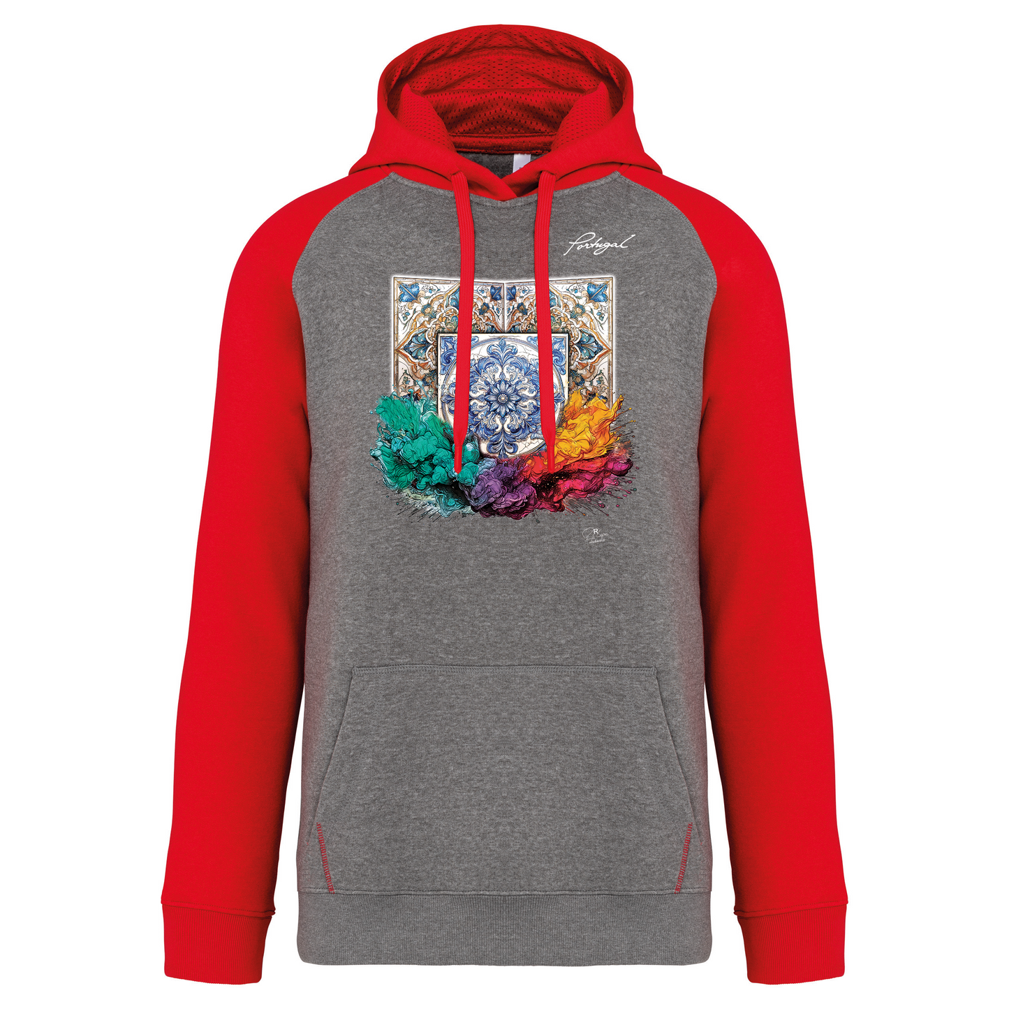 Sweatshirt Bicolor com capuz Azulejos 1