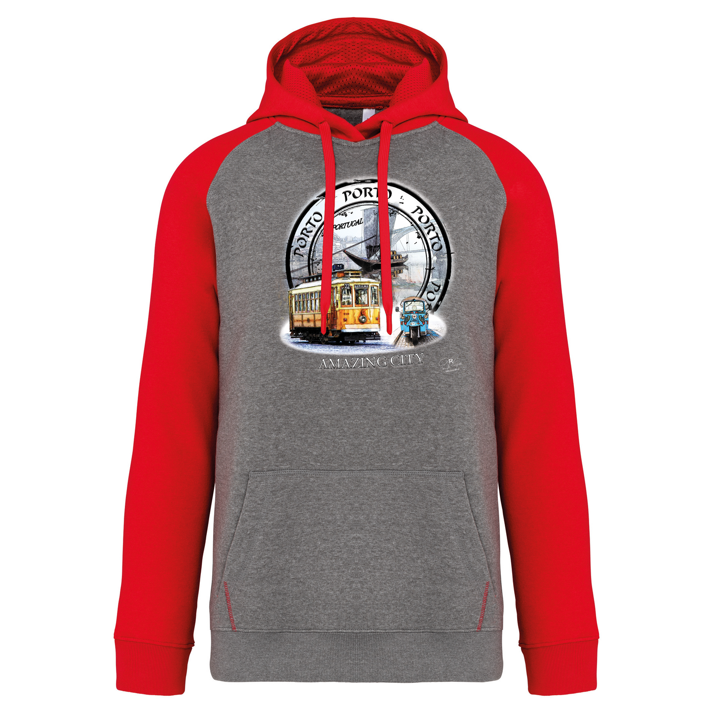 Sweatshirt Bicolor com capuz Amazing City Porto