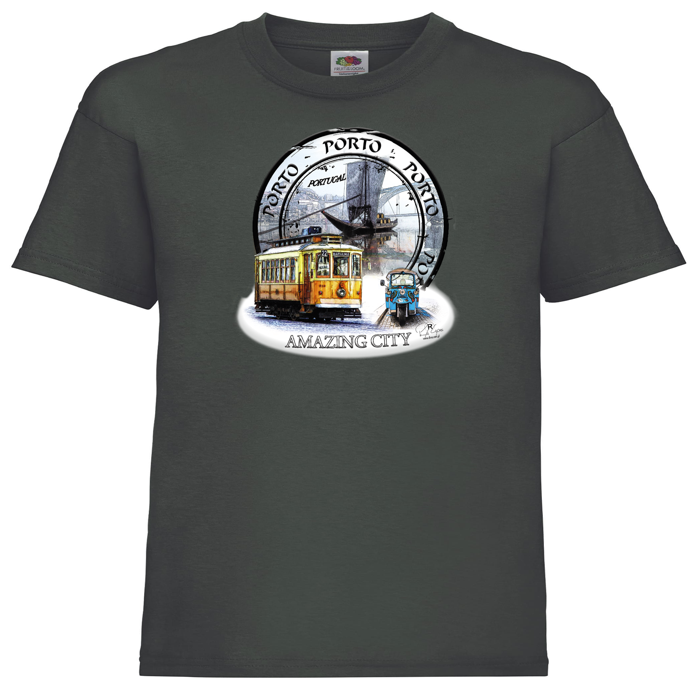 T-shirt Fruit of the Loom Kids Amazing City Porto