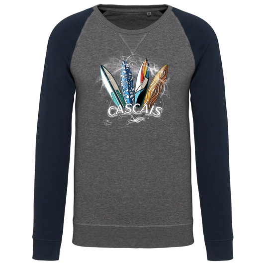 Sweatshirt Bicolor sem capuz Surfboards Cascais