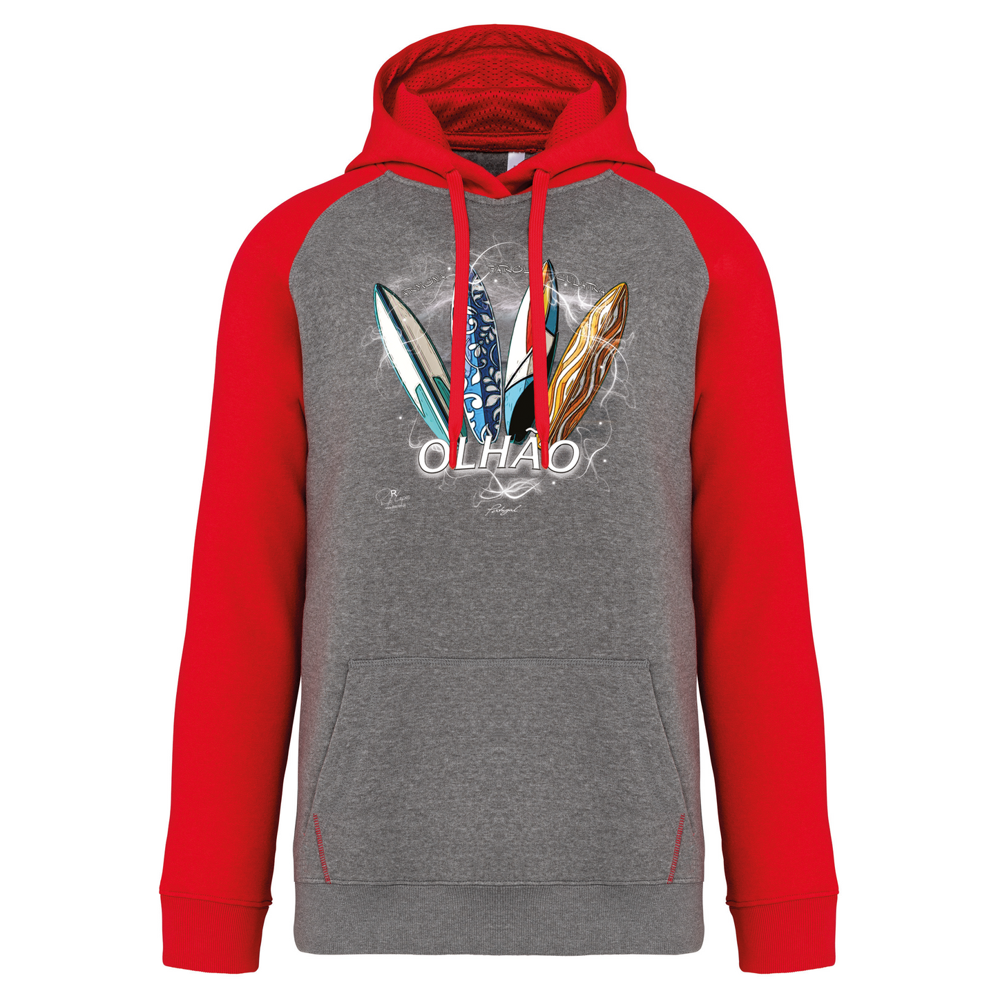 Sweatshirt Bicolor com capuz Surfboards Olhão