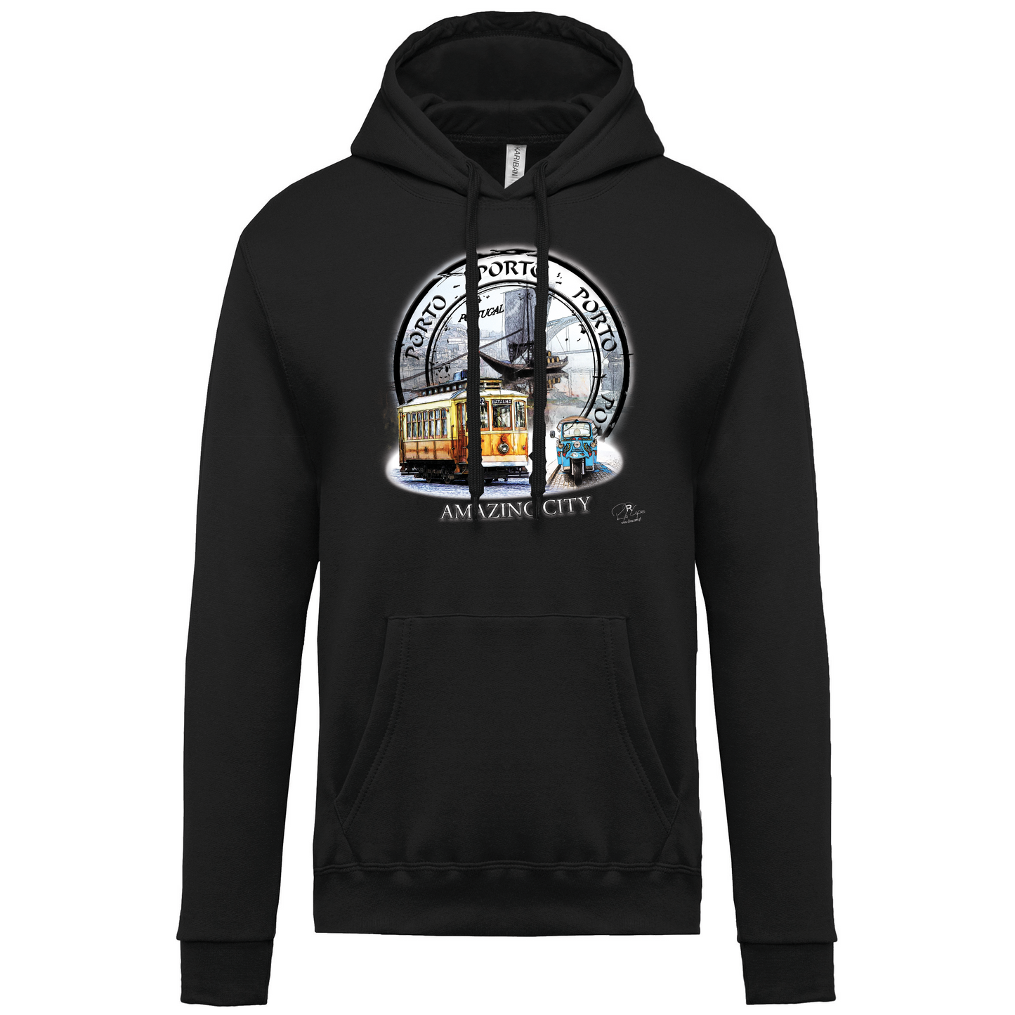 Sweatshirt Kariban com Capuz Amazing City Porto