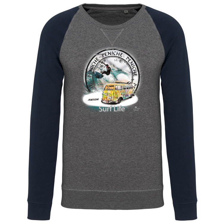 Sweatshirt Bicolor sem capuz Surf Life Peniche