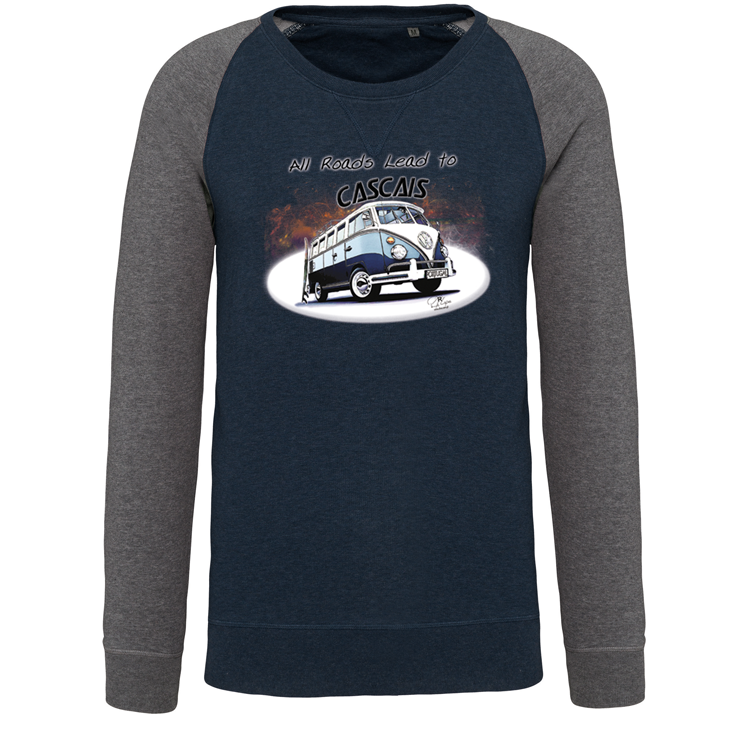 Sweatshirt Bicolor sem capuz All Roads Lead to Cascais