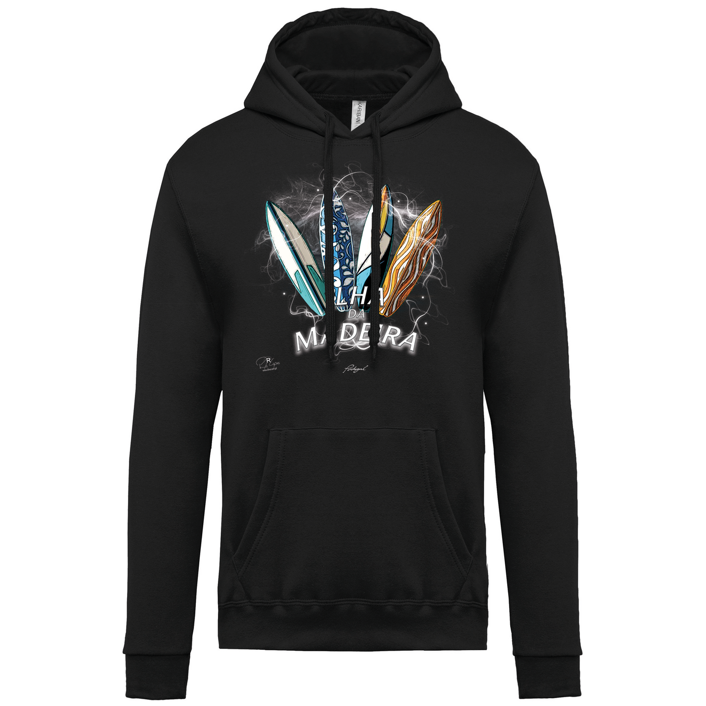 Sweatshirt Kariban com Capuz Surfboards Ilha da Madeira