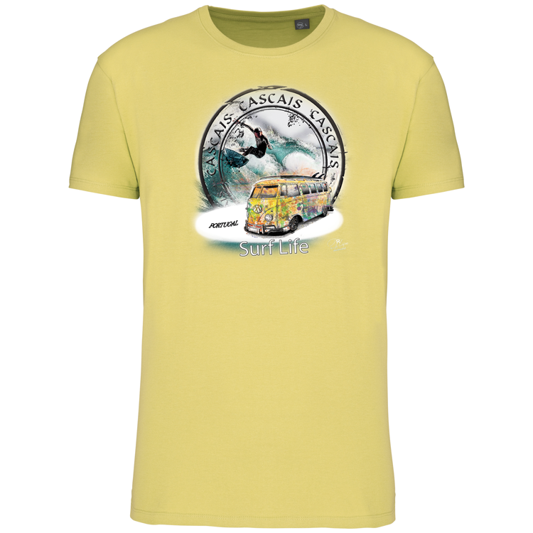 T-Shirt Algodão Biológico Surf Life Cascais
