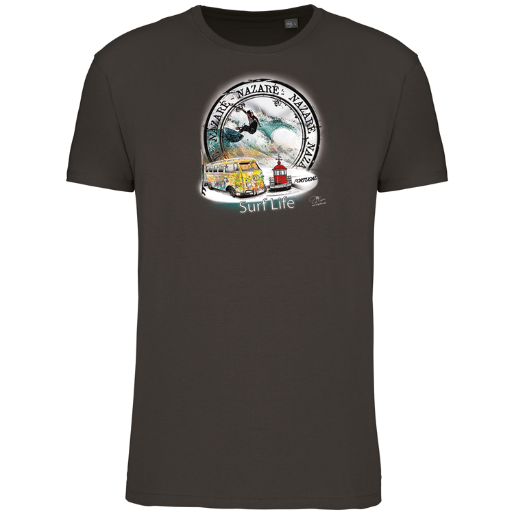 T-Shirt Algodão Biológico Surf Life Nazaré