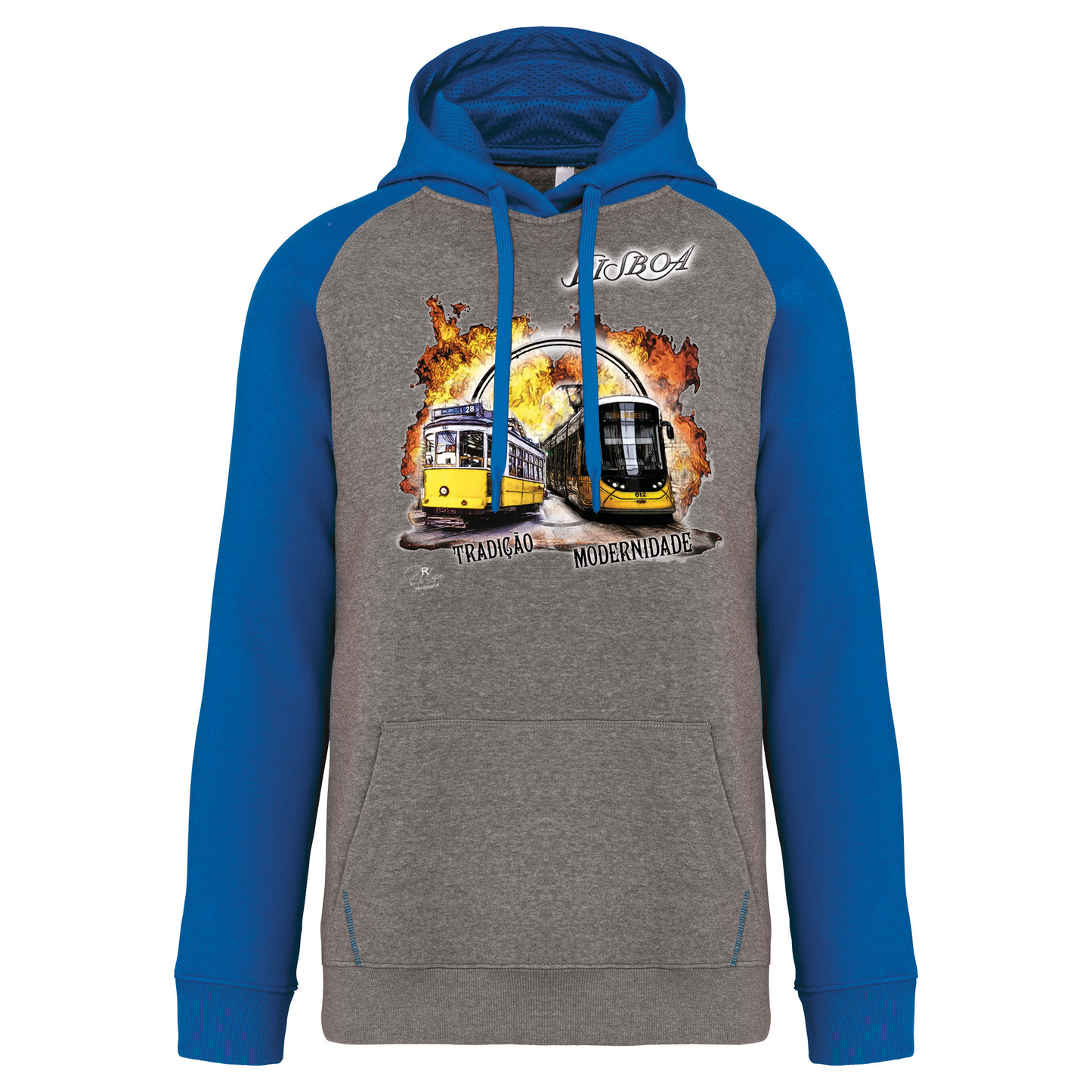 Sweatshirt Bicolor com capuz Tradição e Modernidade