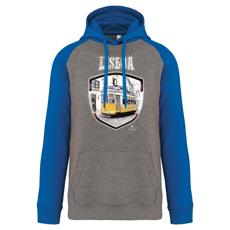 Sweatshirt Bicolor com capuz Lisbon Shield