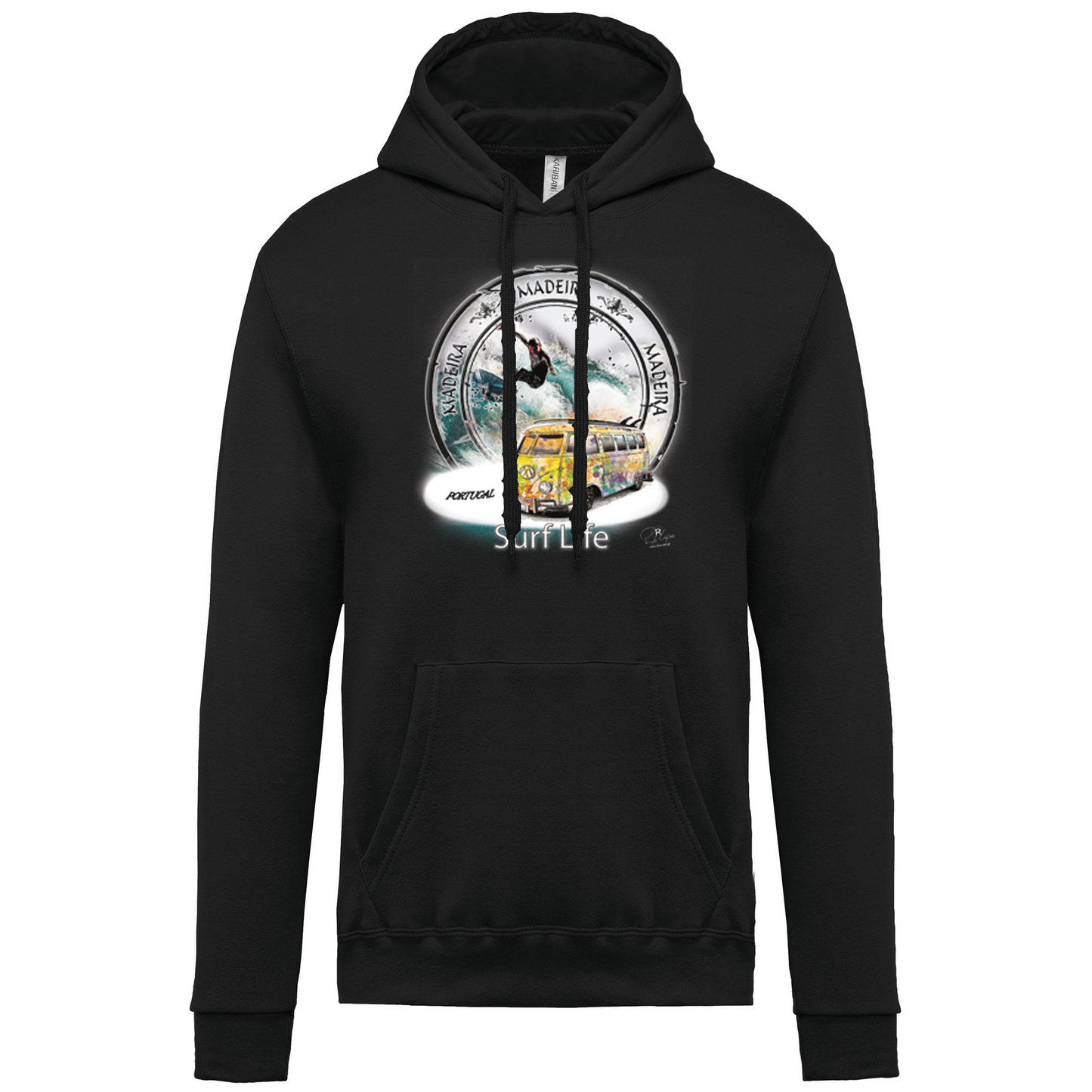 Sweatshirt Kariban com Capuz Surf Life Ilha da Madeira