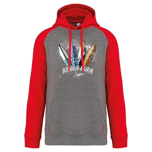 Sweatshirt Bicolor com capuz Surfboards Albufeira