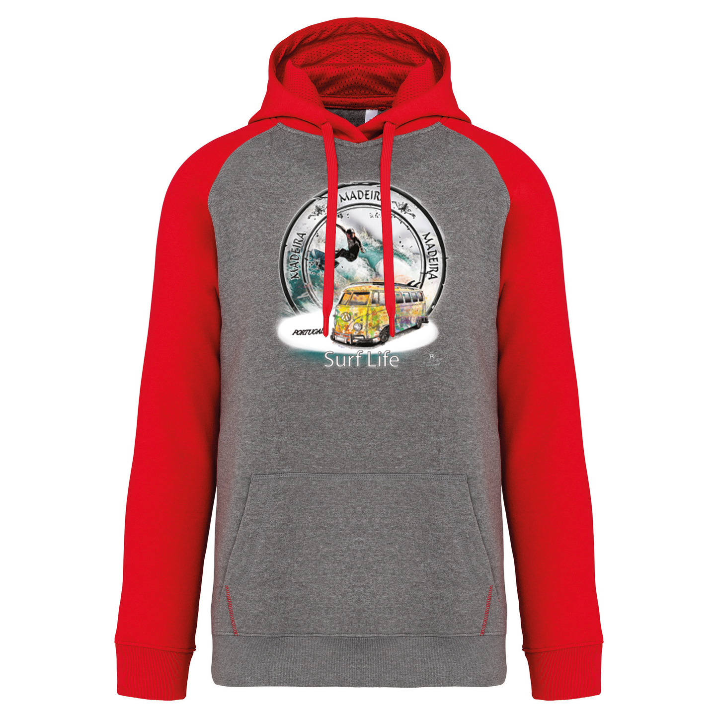 Sweatshirt Bicolor com capuz Surf Life Ilha da Madeira