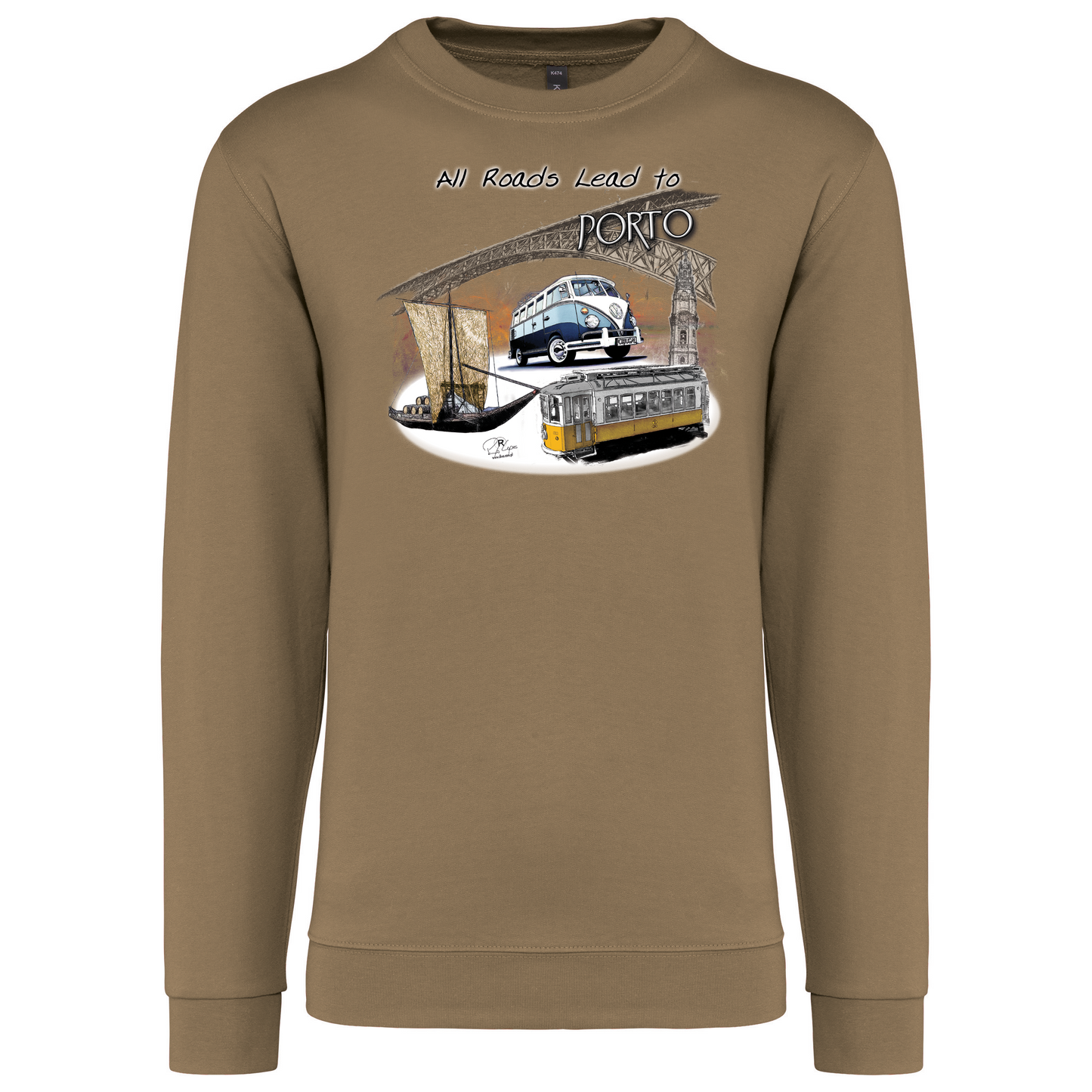 Sweatshirt Kariban sem Capuz All Roads Lead to Porto