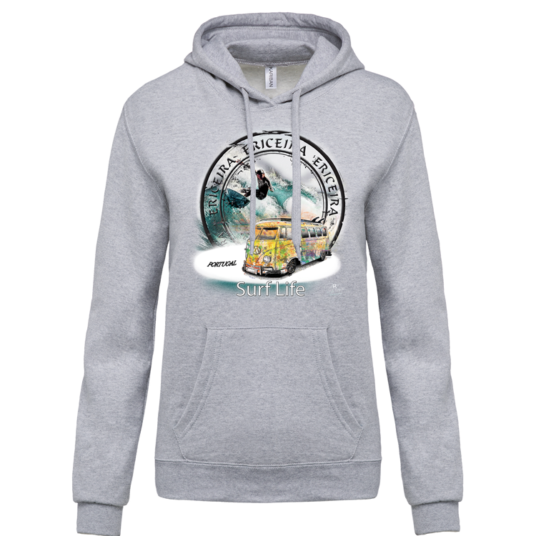 Sweatshirt Kariban com Capuz Surf Life Ericeira
