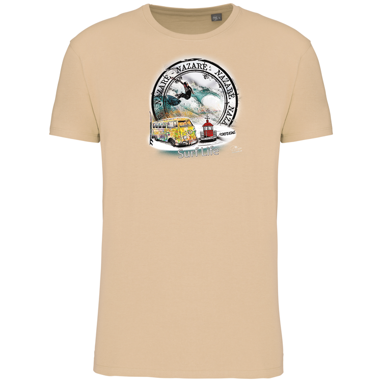 T-Shirt Algodão Biológico Surf Life Nazaré