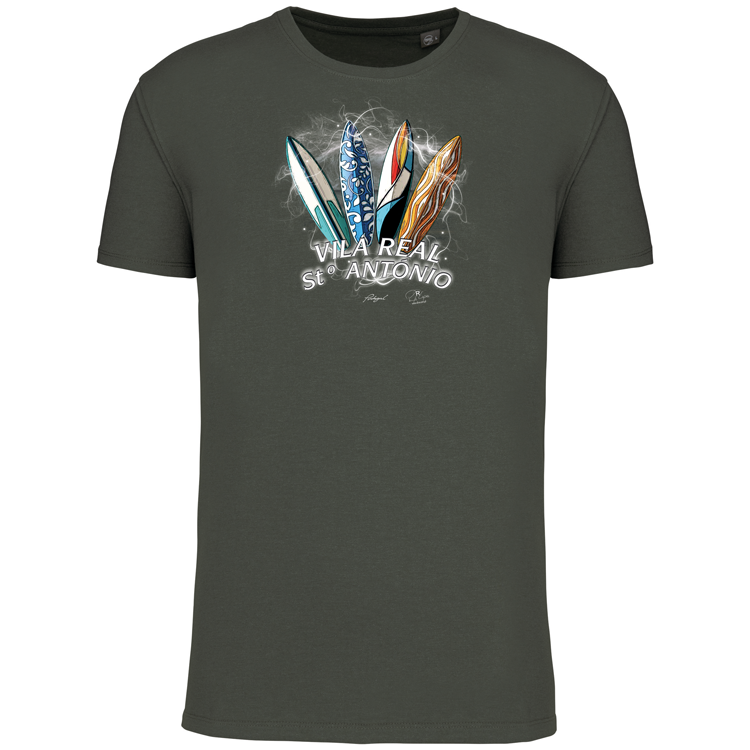 T-Shirt Algodão Biológico Surfboards Vila Real Stº António