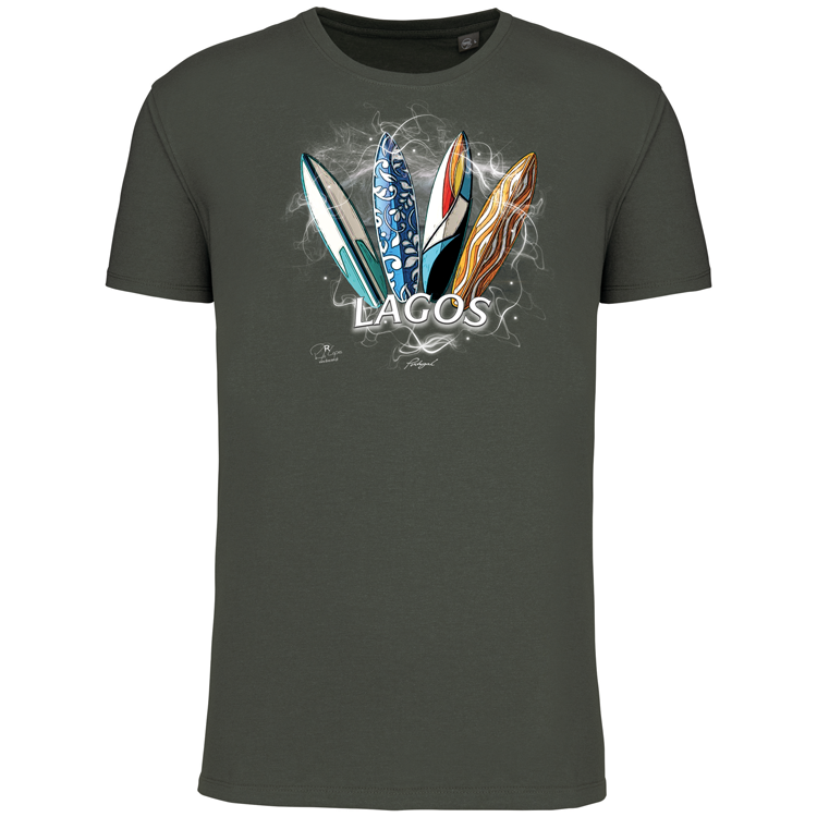 T-Shirt Algodão Biológico Surfboards Lagos
