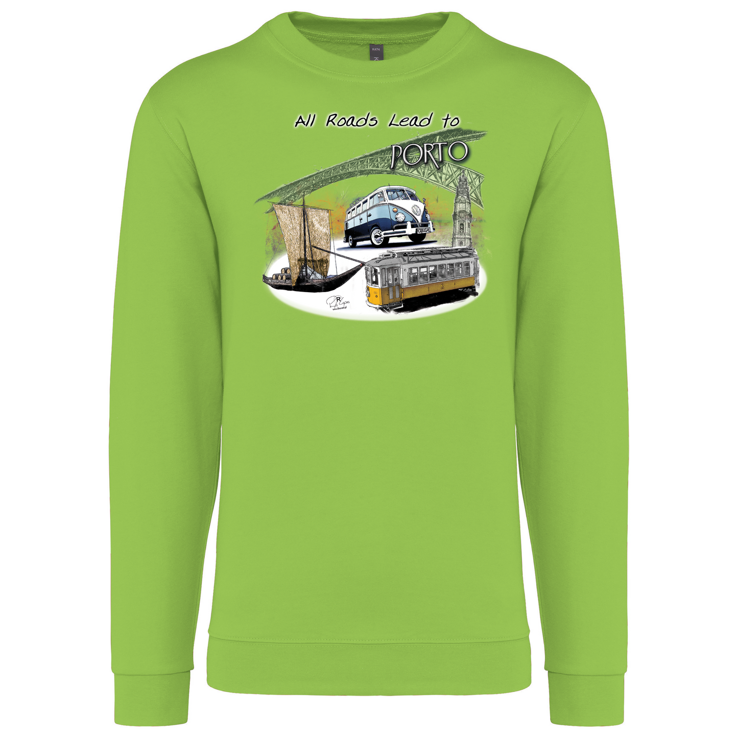Sweatshirt Kariban sem Capuz All Roads Lead to Porto