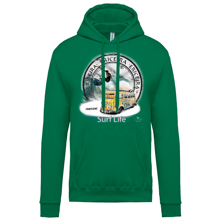 Sweatshirt Kariban com Capuz Surf Life Ericeira