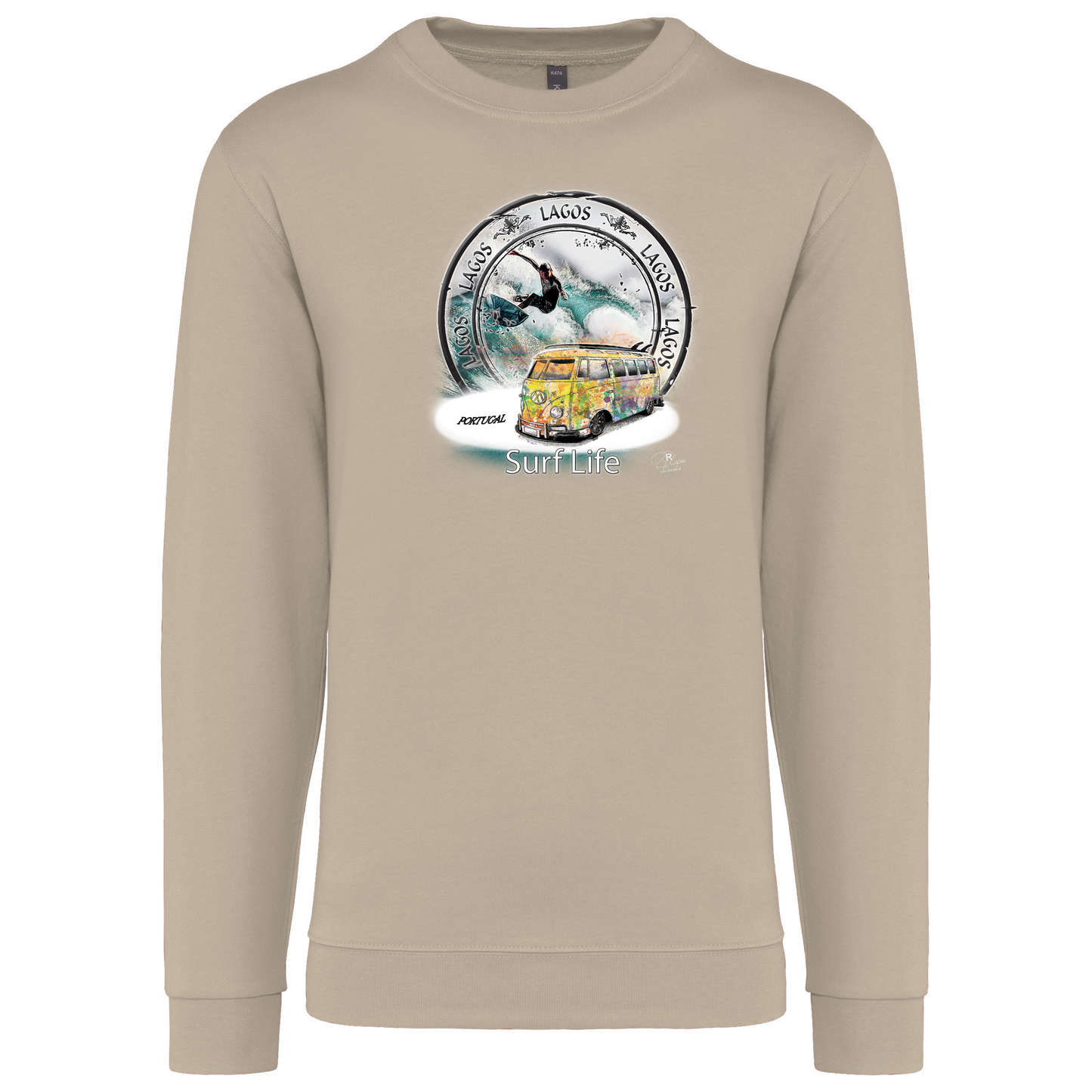 Sweatshirt Kariban sem Capuz Surf Life Lagos