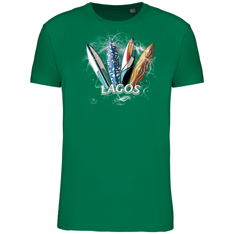 T-Shirt Algodão Biológico Surfboards Lagos