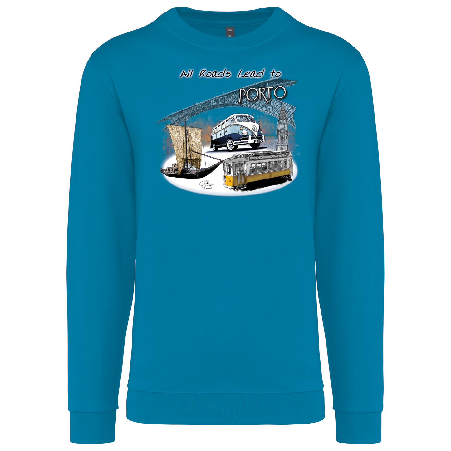 Sweatshirt Kariban sem Capuz All Roads Lead to Porto
